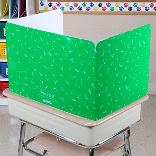 Really Good Stuff Privacy Shields for Student’s Desks – Keeps Their Eyes on Their Own Test/Assignments (High Gloss (12 Shields), Green)