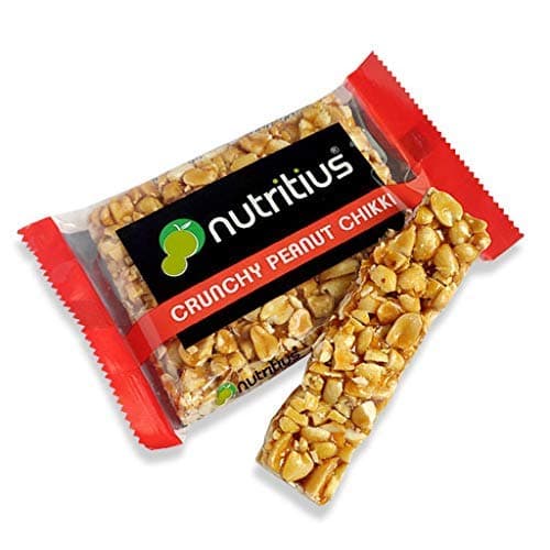 Nutritius Crunchy Peanut Chikki 100 G (Pack Of 12) + Free 1 Surprise Chikki (...