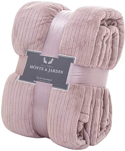 Monte & Jardin Jacquard Velvet Blanket, King, Pink