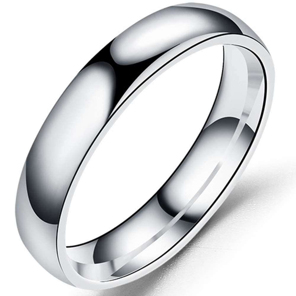 Jewelers 4mm Stainless Steel Classical Simple Plain Dome Style Wedding Band Ring