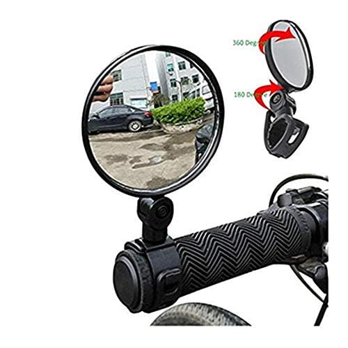 DZT1968 2pc Universal 47MM Mini 360° Rotaty Rearview dismantle Handlebar Glass Mirror for Bike Bicycle Cycling Blue