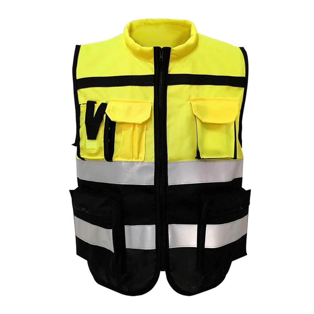 UEHGMD Reflective Vest Safety Protection Traffic Road Riding Vest Commander Night Fluorescent Jacket (Size : XL)