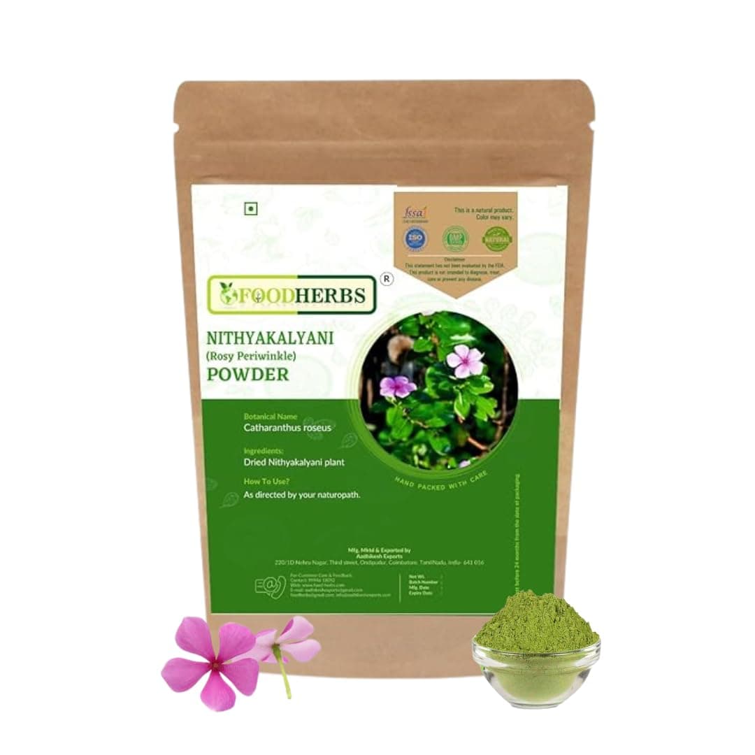 Foodherbs Sadabahar/Rosy Periwinkle/Catharanthus Roseus/Nithyakalyani Powder (200 gm)