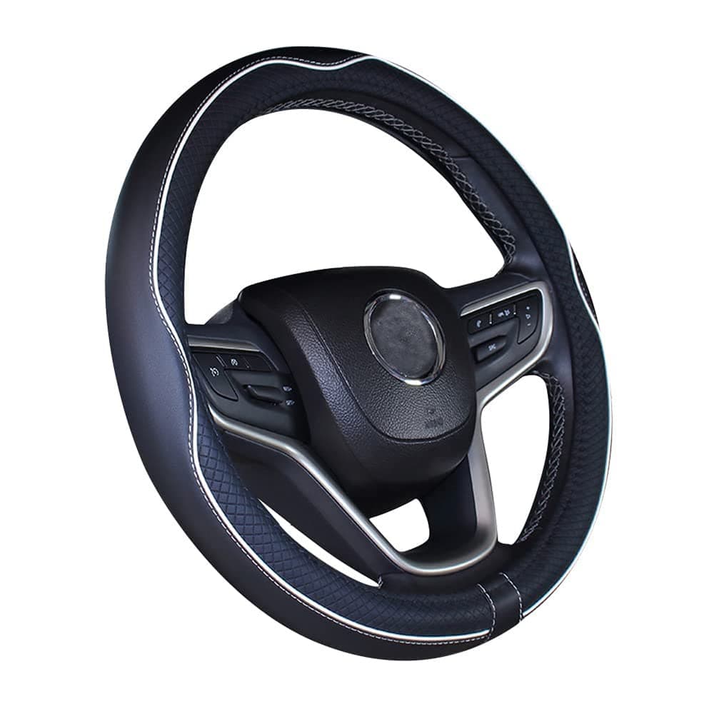 Car Steering Wheel Cover Leather for BMW X6 X6M E71 E72 F16 F96 G06 30i 30d 40i 40d M50i X6M Breathable Soft Steering Wheel Protector Anti-slip Interior Decor Accessories,A-OSTYLE