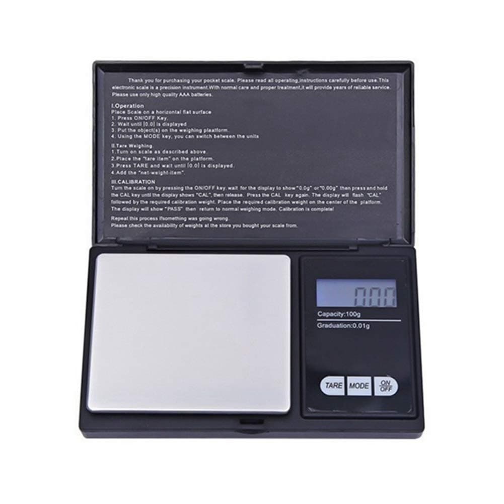 Pockets Weighing Scale - Electronic Mini Digital Flip Open High Precision Scales for Jewelry Powder Medicinal Herbs 500g 0.1g