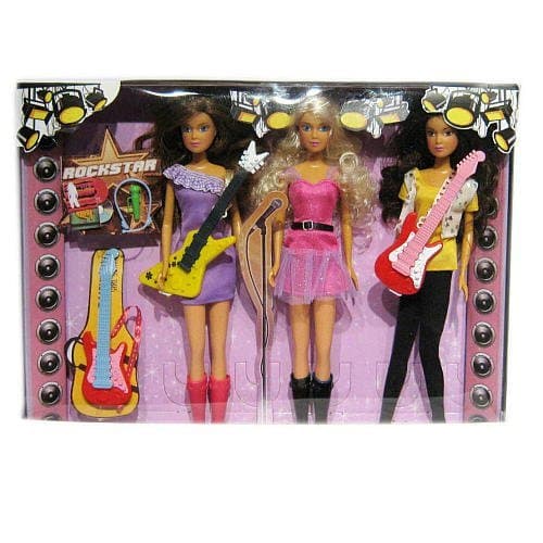 Dream Dazzlers Jessica Rock Star Set 3 Doll Set with Guitars 11 1/2" Dolls