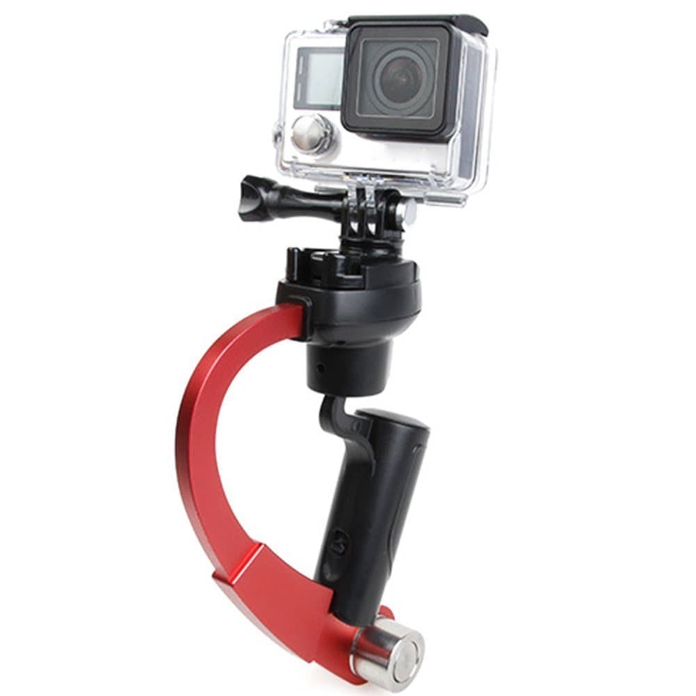 3-Axis Inertia Gyro Stabilizer W GoPro Grip Handle Stabilizer GoPro Gimbal Video Stabilizer Support for DSLR Cameras GoPro/Hero 4/3+/ 3 (Red)