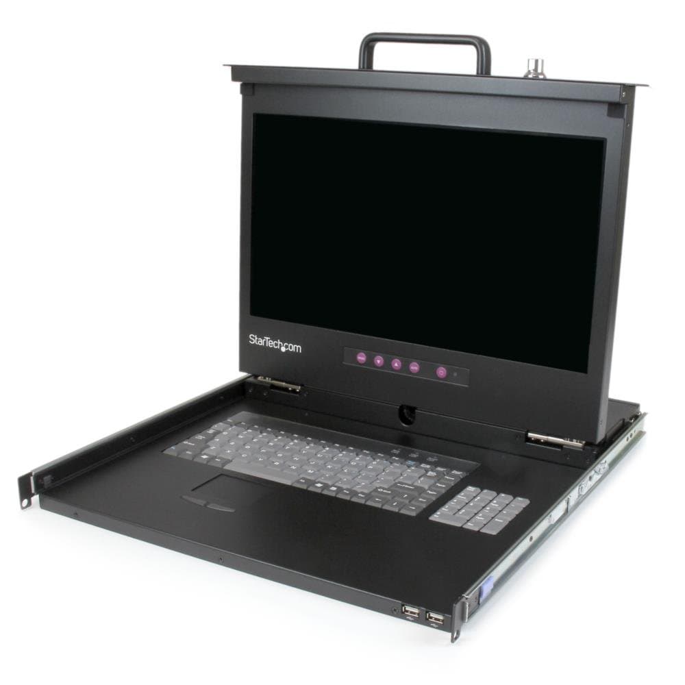 StarTech.com 1U 17" HD 1080p Rackmount LCD Console with Front USB Hub - LCD Rack Console - Rack Mount LCD Console - 1080p KVM Console (RACKCONS17HD)