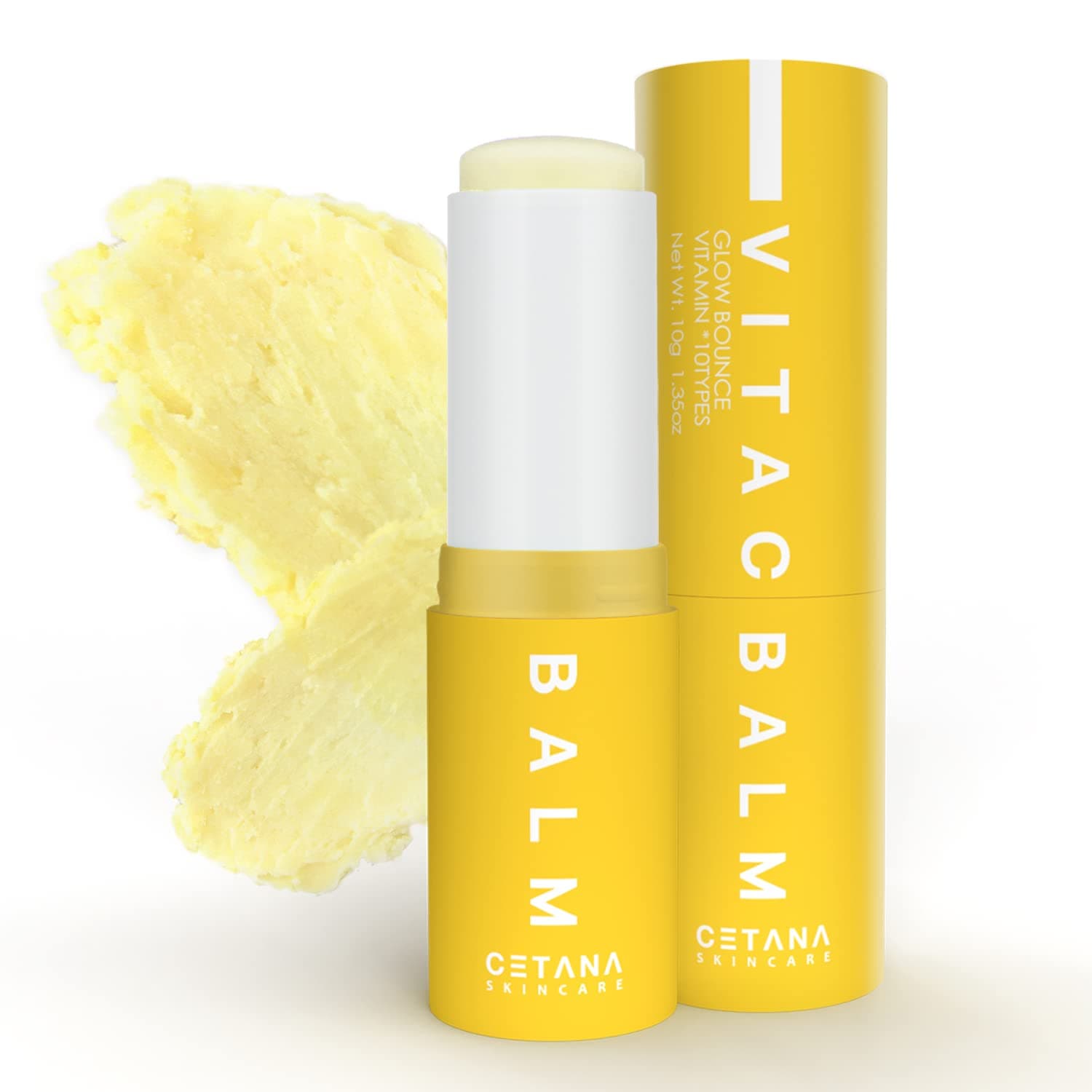 CETANA Vitamin C Brightening Moisturizer Balm Stick For Face, Neck And Lips | Dark Circle Under Eye Treatment | Moisture Hydrating Glass Skin | Anti-oxidant, Brightens, Hydrates, Restores-10g