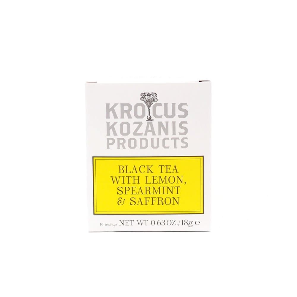 Krocus Kozanis Black Tea with Lemon, Spearmint & Greek Red Saffron - 10 Teabags, 18g