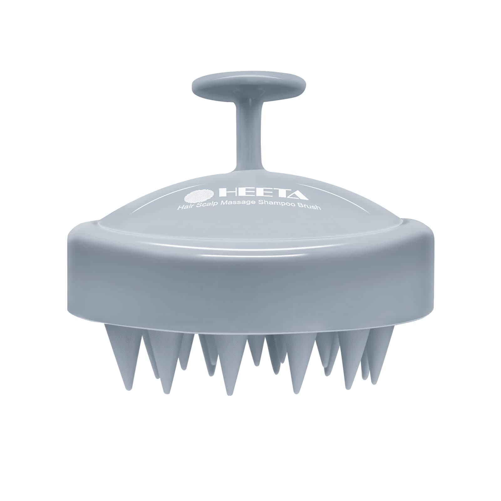 Scalp Massager Hair Growth, Soft Silicone Scalp Scrubber Shampoo Brush for Exfoliation, Dandruff Removal Head Massage Stress Relax, Wet & Dry Use for Thick Thin Curly Hair Care, Sky Gray