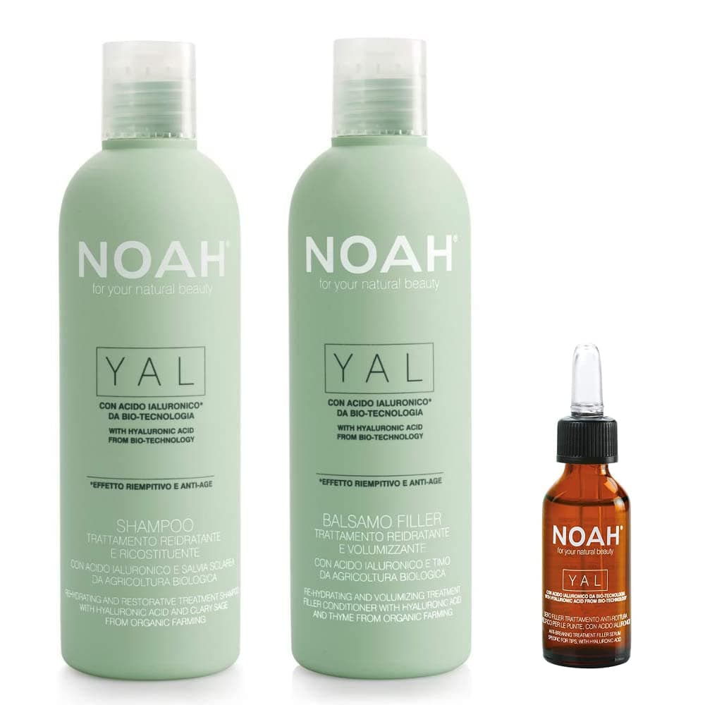 Yal Hyaluronic Acid Hair Care Set - Moisturizing Shampoo, Conditioner & Serum - Cruelty-Free, Fortifying & Detangling - 8.5 fl.oz (250ml) Each + Hair Serum 20ml