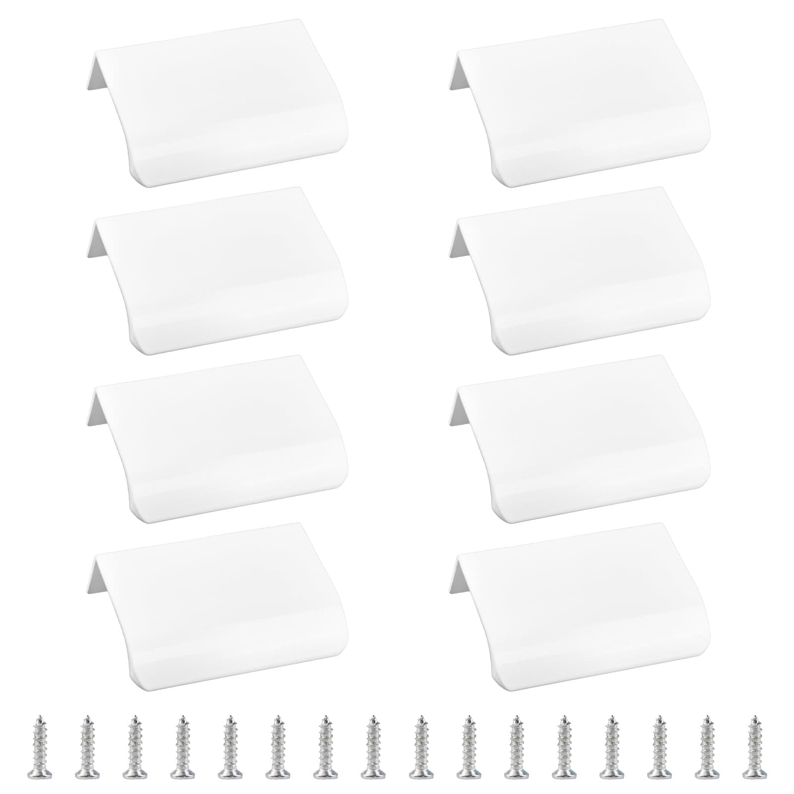 MOROBOR 8pcs Finger Edge Pull Aluminum Alloy Invisible Wardrobe Handles Recessed Concealed Handles for Cabinets, Drawers, Sliding Doors, Closets(50mm, White)