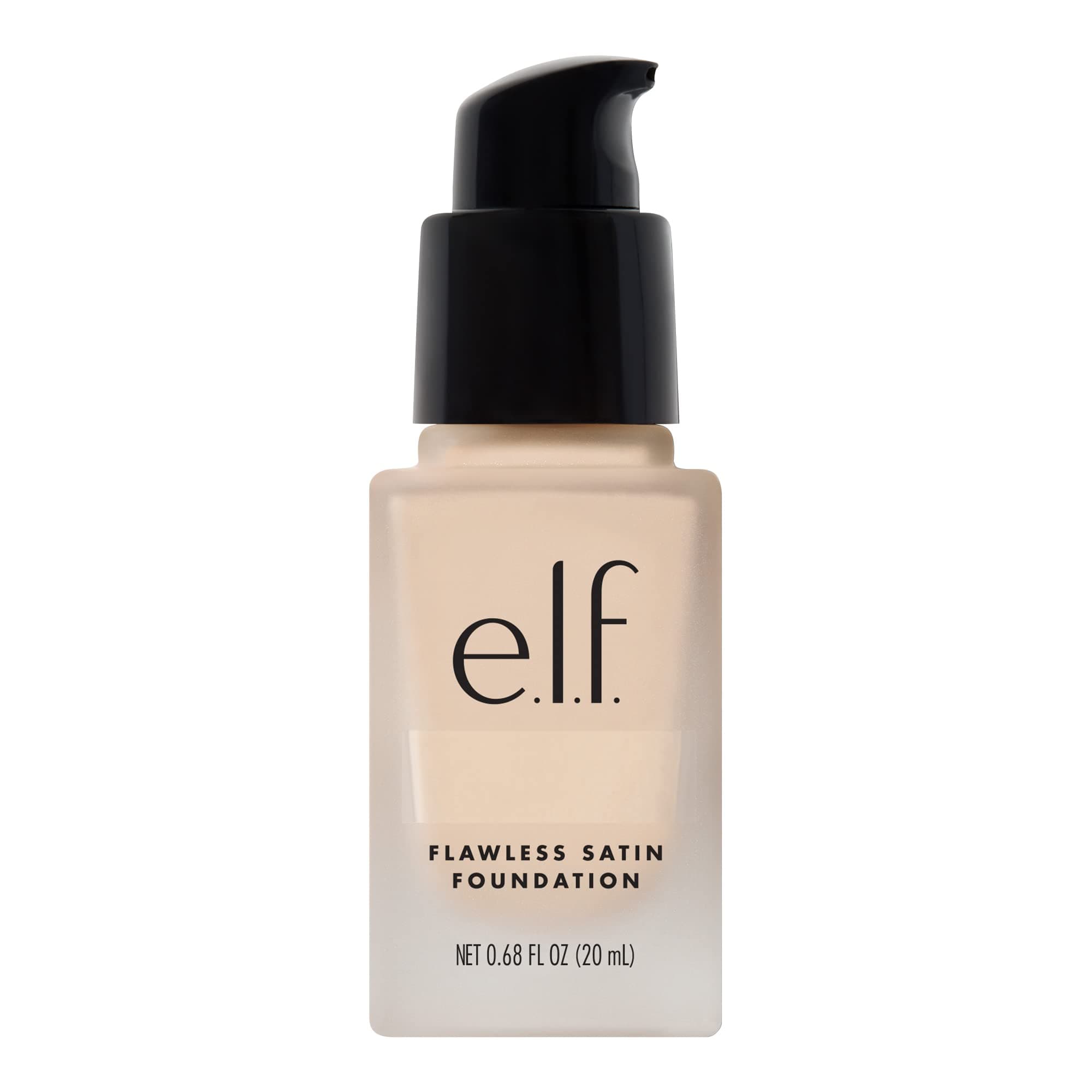 e.l.f. Flawless Satin Foundation, Lightweight & Medium Coverage, Semi-Matte Finish, Vegan & Cruelty-Free, Pearl, 0.68 Fl Oz (20mL)