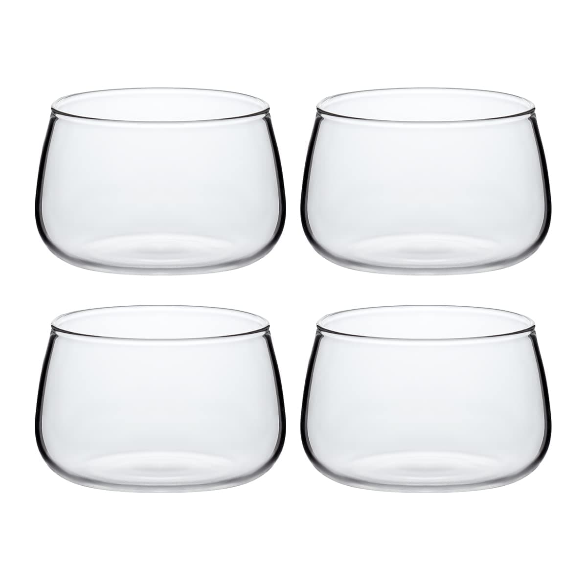 Sizikato 4pcs Clear Glass Dessert Cup, 6 Oz Custard Bowl, Pudding Cup, Oven Safe