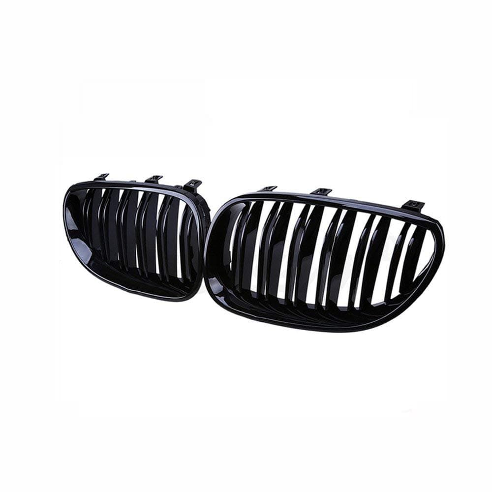 Front Kidney Grill Grilles,Glossy Black, E60 E61, 4 Door,03-09 (Double Wire)