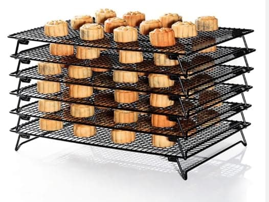 2-pack Cooling rack for baking, cooking, roasting, grilling, black, gold, rose gold,cookie cake pan (BLACK)