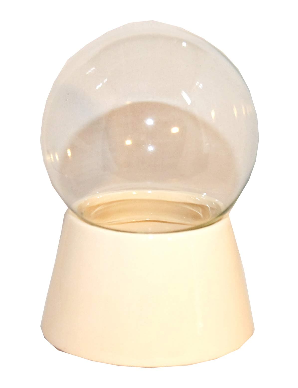 Snow globe craft set with 1 x snow | 150mm do-it-yourself snow globe with glass ball and porcelain base white | for music box | DIY snow globe | W: 150mm H: 180mm | 40036