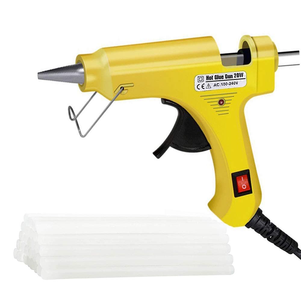 Hot Glue Gun, Upgraded 20W High Temp Mini Hot Melt Glue Gun Kit with 50pcs Glue Sticks(4.0'' x 0.27") for DIY Projects, Arts and Crafts, Home Quick Repairs & Sealing, Artistic Creation, Yellow