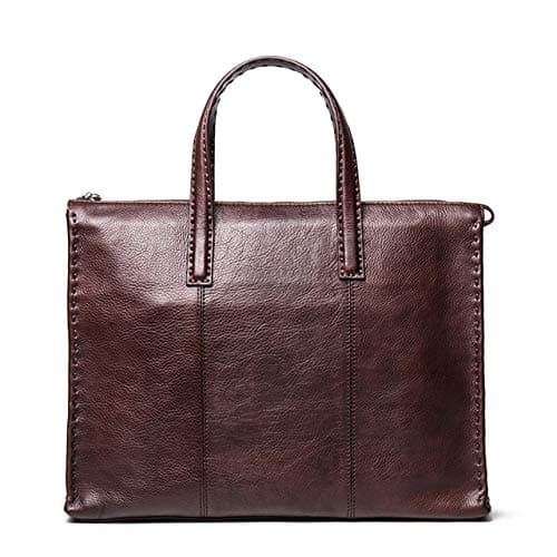 JPDP Nesitu Highend Brown Coffee Full Grain Vegatable Tenned Genuine Leather Office Women Men Briefcase Portfolio Messenger Bag M9064 Coffee