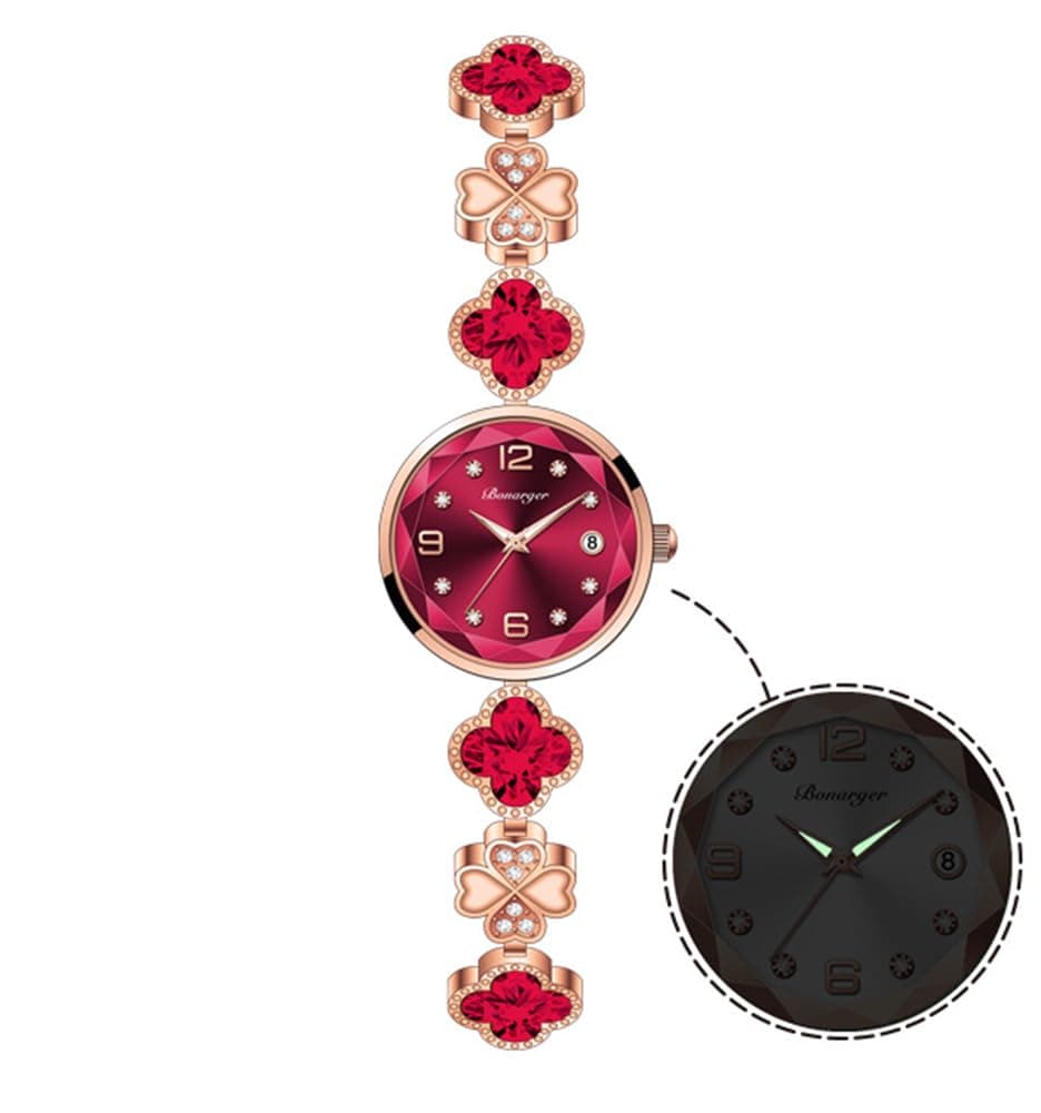 BESTKANGWomen's Bracelet Watch Women Luxury Dress Ladies Stainless Steel Luminous Waterproof Date Wrist Watches