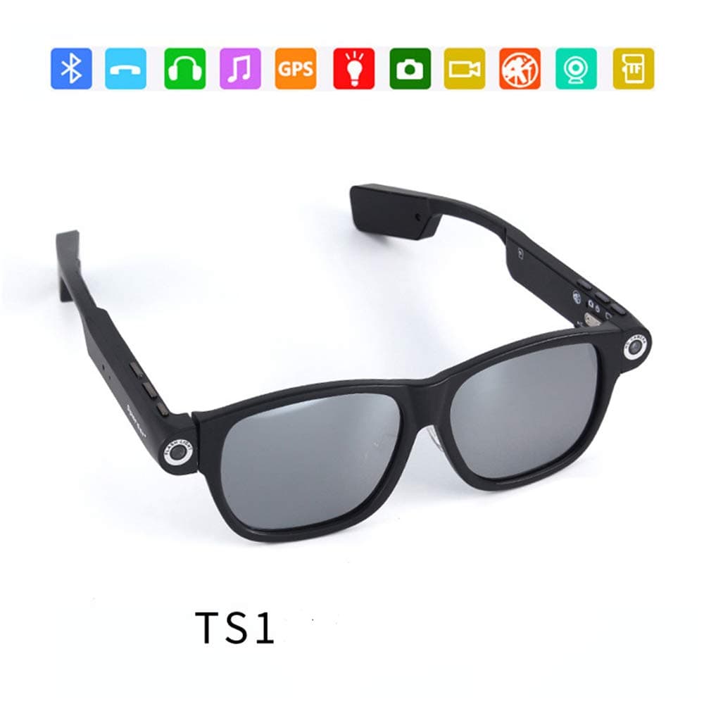 RENYAYA Video Recording Sunglasses Spy Smart Camera Shooting 720P Outdoor Sports High-Definition Glasses Support A Variety Of Specifications Of Lenses,TS1
