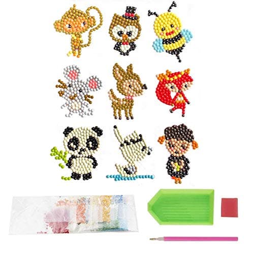 sweety pop Diamond Painting Stickers Kits for Kids,Diamond Kits Paint by Numbers Diamonds,Arts and Crafts Kits for Children and Beginner Adults (Animals)