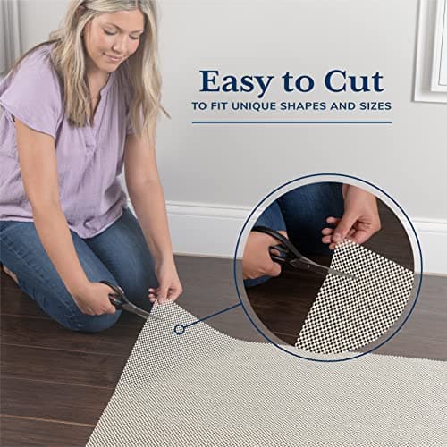 Veken Non-Slip Area Rug Pad Gripper 8 x 10 Ft Extra Thick Pad for Any Hard Surface Floors, Keep Your Rugs Safe and in Place