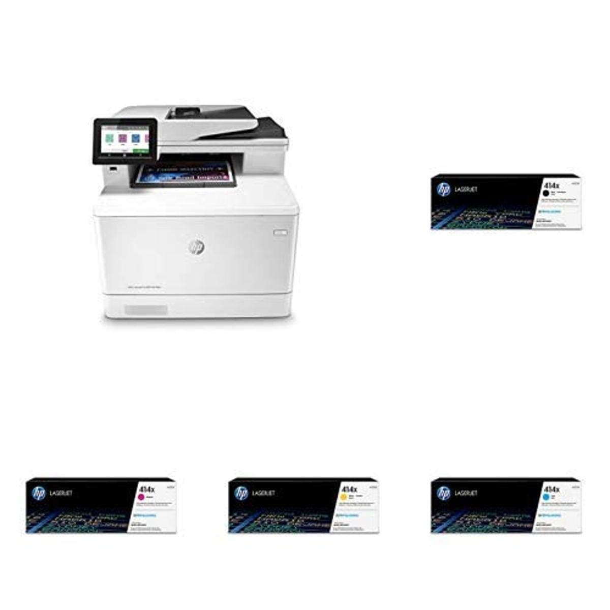 HP Color LaserJet Pro Multifunction M479fdn Laser Printer with High Yield 4 Color Toner Cartridges