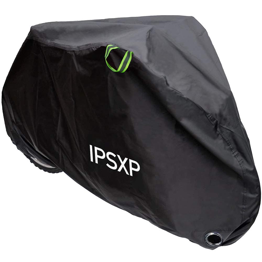 IPSXP Bike Cover, Bicycle Cover with Lock Hole Storage Bag for 29er Mountain Road Electric Bike Motorcycle Cruiser Outdoor Storage, Waterproof, Anti-UV, Ripstop Material (L 208 x H 112 x W 76 cm)