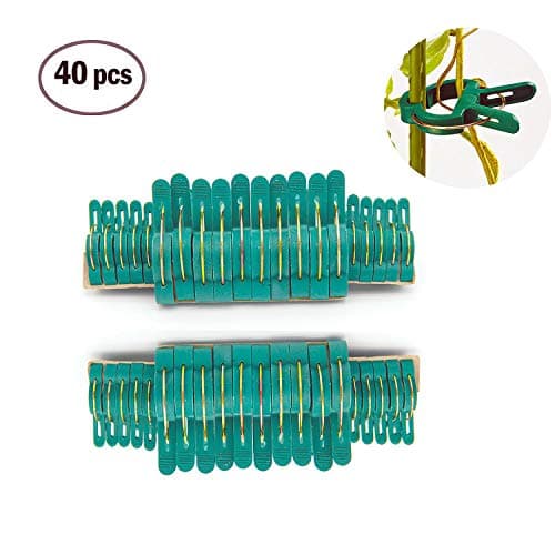 Oubest 40 pcs Plant Support Clips Garden Clips Work with Tomato & Flower Support Cages Trellis for Supporting Vines Stems Stalks/2 Sizes