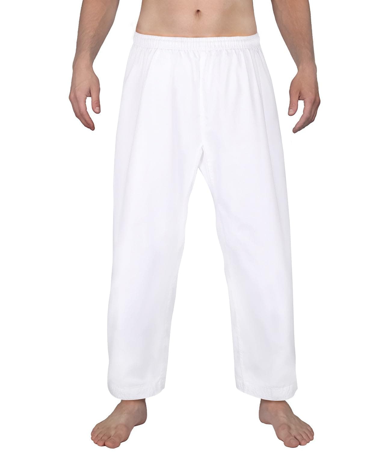 Karate Pants 8oz Middleweight Elastic Waist Martial Arts Pants Perfect for Training or Competition, 000-5