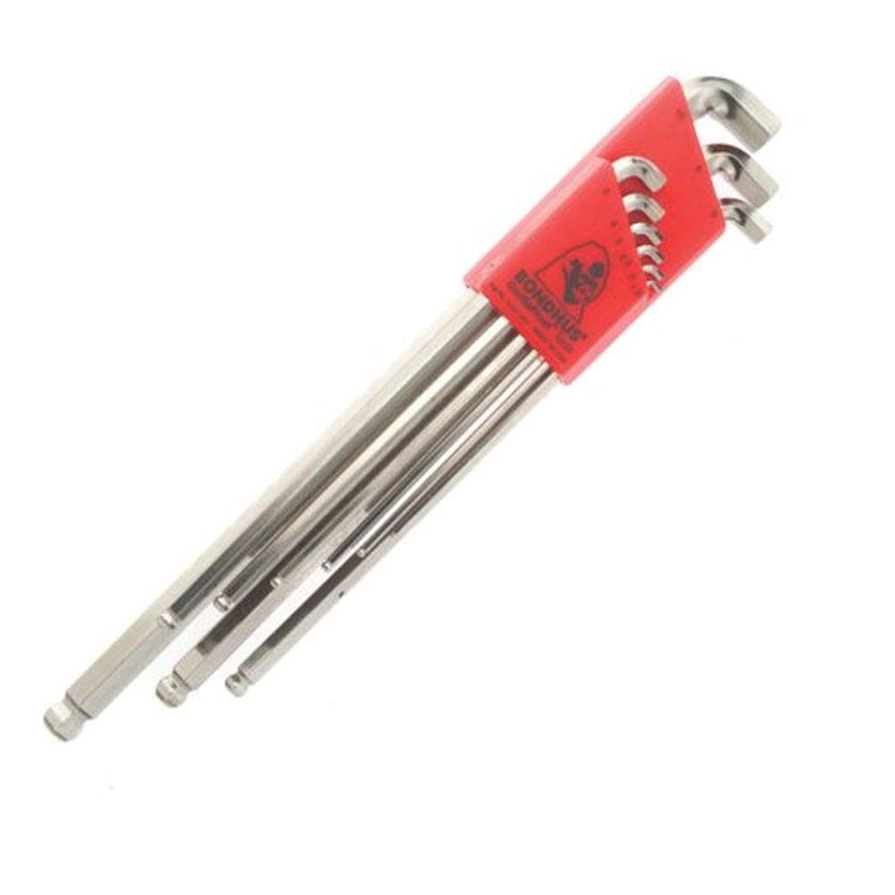 BondhusSBLX9B BRITEGUARD Stubby Long Series BALLEND Hexagon Key Set 1.5MM-10MM, 16799, PROTANIUM Precision HIGH Torque Steel