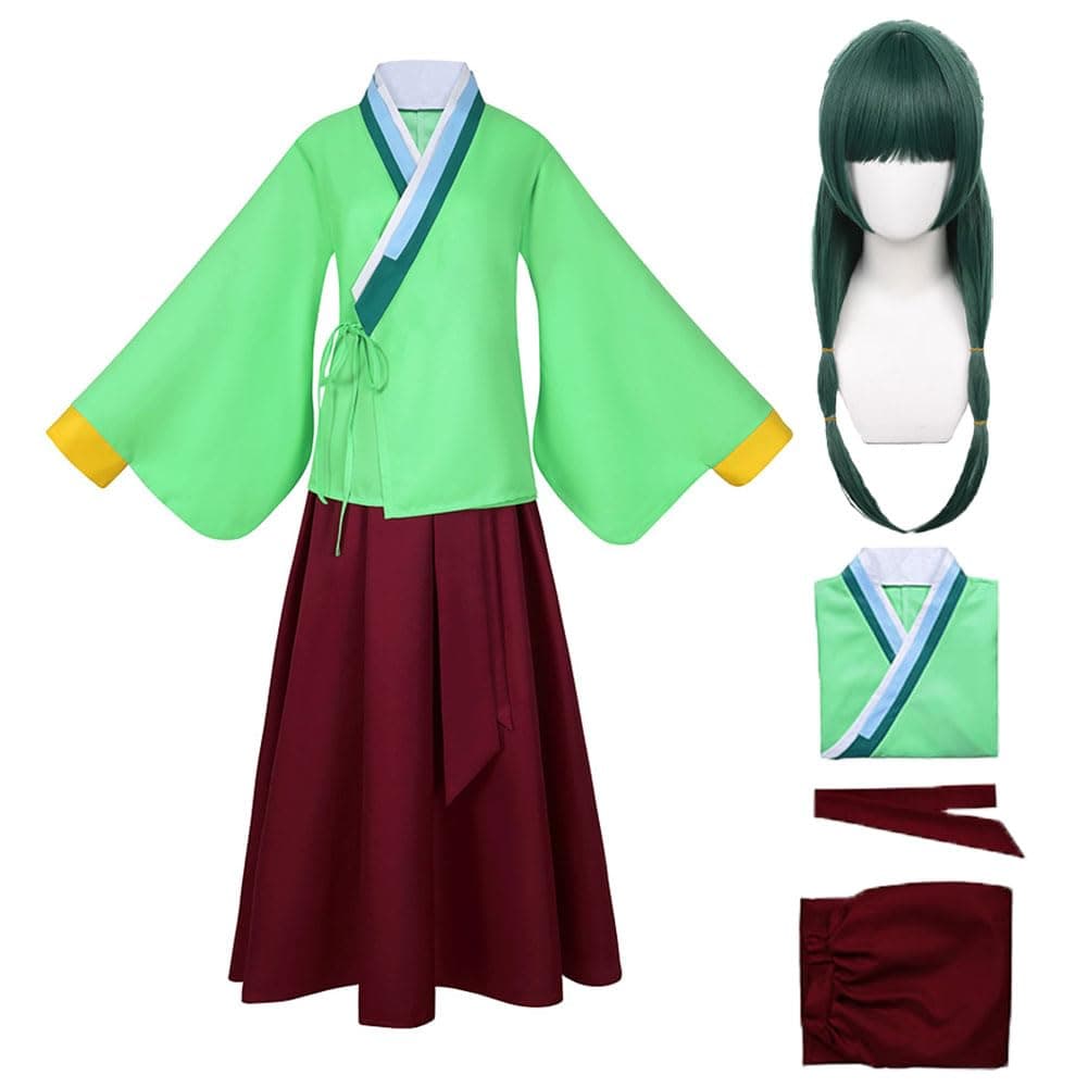 ETEBASThe Apothecary Diaries Maomao Costume Hanfu Dress Green Suit Full Set With Wig