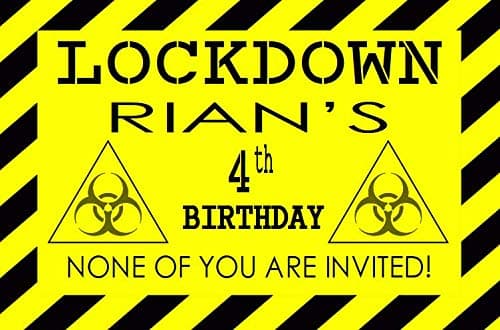 Personalised QUARANTINE POSTER Hazard Lockdown Birthday Banner Large 3ftx2ft Party Decorations Any Name Age (92x61cm) first 1st 2nd 3rd 4th 5th 6th 7th 8th 9th 10th isolation tape