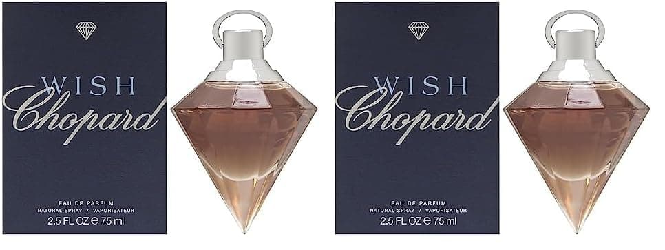 ChopardWish For Women - Creamy, Gourmand Eau De Parfum Fragrance Spray For Her - Sweet Blend Of Vanilla, Caramel, And Balsamic Notes - Long Lasting Scent In Diamond Glass Bottle - 2.5 Oz (Pack of 2)