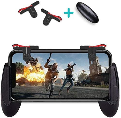 Best PUBG Mobile Controller Esma Game Controller, Cellphone Game Trigger, Ergonomic Design Handle Holder Handgrip Stand for 5.3-6.5inch Android iOS Phones for Battle Royale/Fortnite/PUBG (Black, A-R)