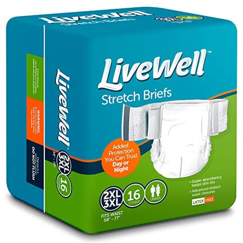 Ultimate Breathable Unisex Stretch Briefs (2XL /3XL 58" - 77" Waist) - 16 Count