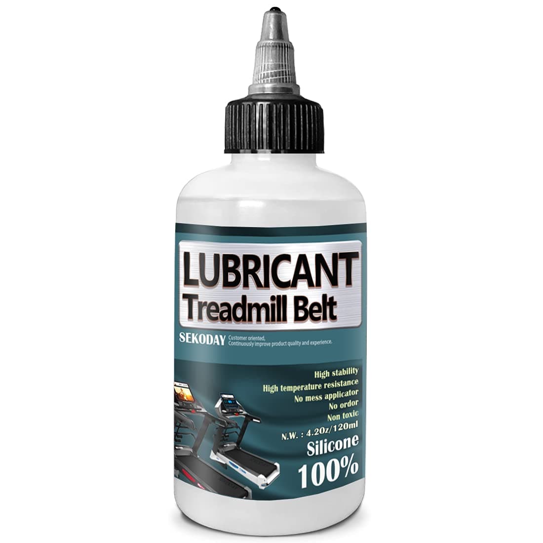 Silicone Treadnmill Belt Lubricants/Lubes | Non Toxic and Odorless | High Performance and High Stability | with Precision Screw Caps for Easy Use | Full Belt Width Lubrication