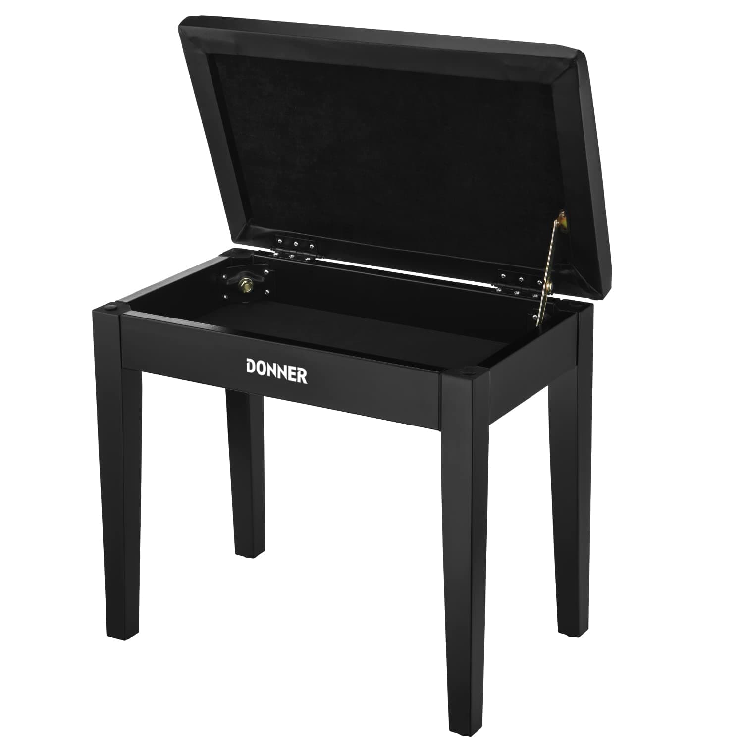 Piano Bench with Storage for Music Sheet, Padded Cushion Keyboard Stool Chair Vanity Seat, Black
