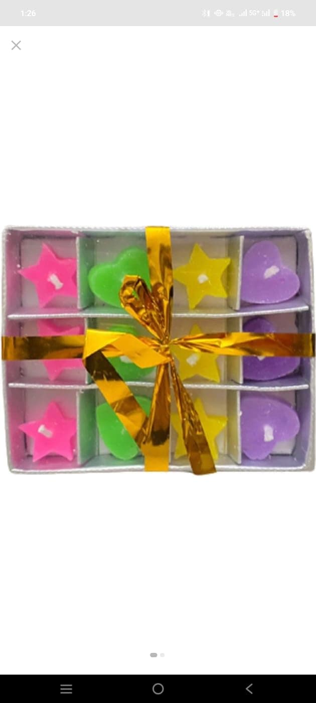 Nehuu Creation Blossom Glow Candle Floral Flame Petal Light Blooming Essence Rose Radiance Lily Daisy Dream Tulip Flower Bloom Garden | Star - Heart Shape Candles | Pack of 12 |