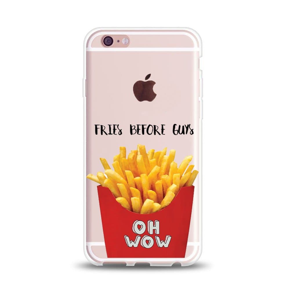 iPhone 6s Case Quotes Funny,iPhone 6 Case Girls,Hipster Trendy Life Attitude Cool Cute Quotes Fries Before Guys Clear Rubber Case Cover for Teens Women Girlfriend for iPhone 6s/iPhone 6s Wireless Phone Accessory