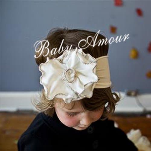 White Flower Baby Newborn Headband Hair Band