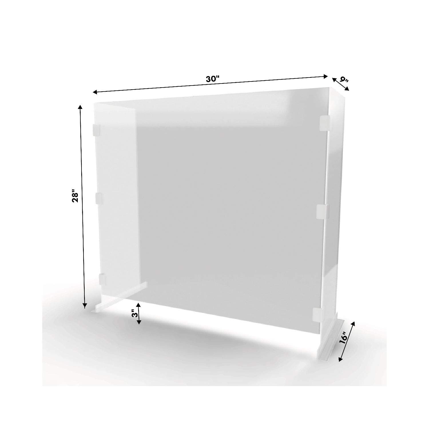 30x28x9-Inch Plexiglass Cashier Protection Guard, Cough & Sneeze Guard for Customers/Workers Protection, Sales Counter/Reception/Office Clear Barrier EA (3 Guards)