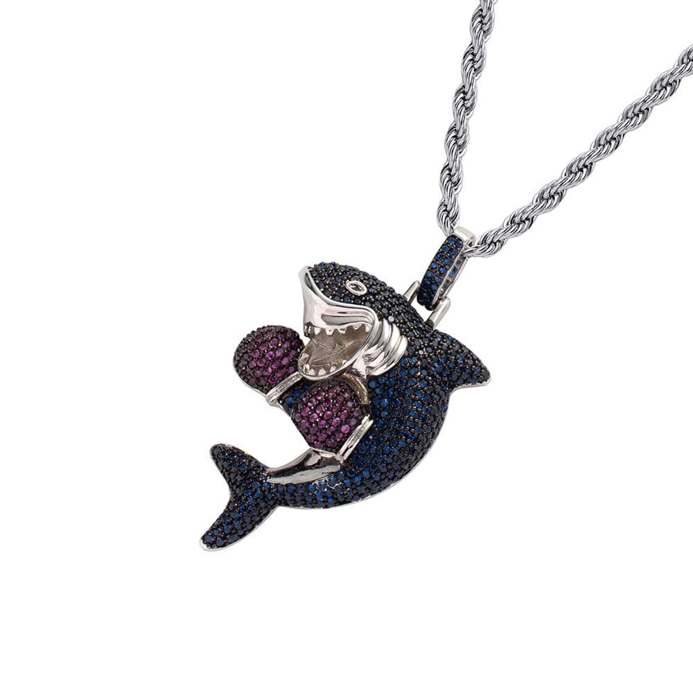 Cool Animals Pendant Hip Hop Iced Out Full Cubic Zircon Pendant Necklace Chain for Men Women