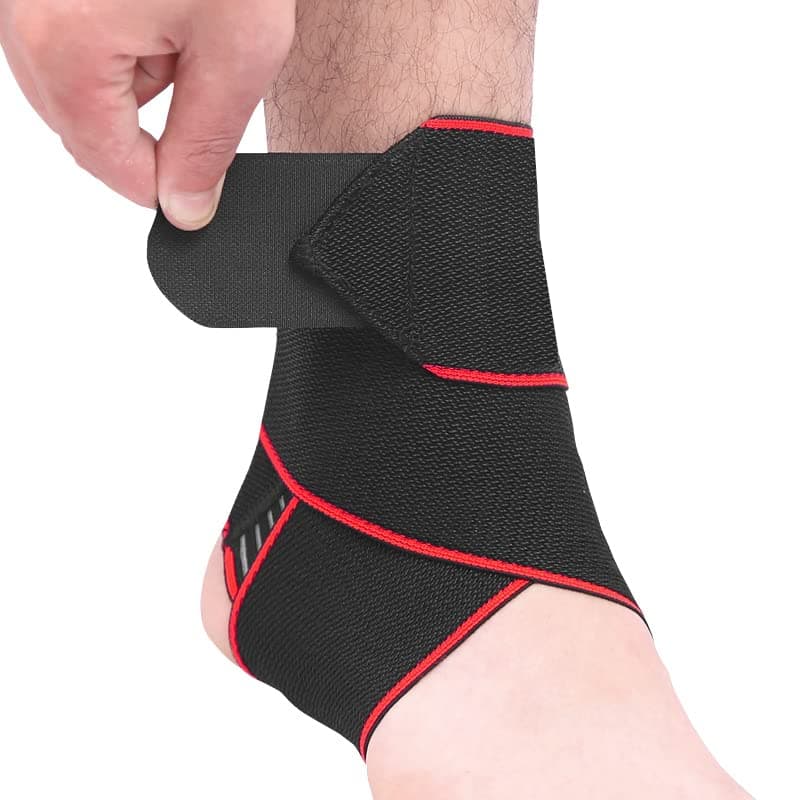 Candy Li Ankle Support,Adjustable Ankle Brace Breathable Nylon Material Super Elastic and Comfortable,1 Size Fits all,Suitable for Sports (Red 1)