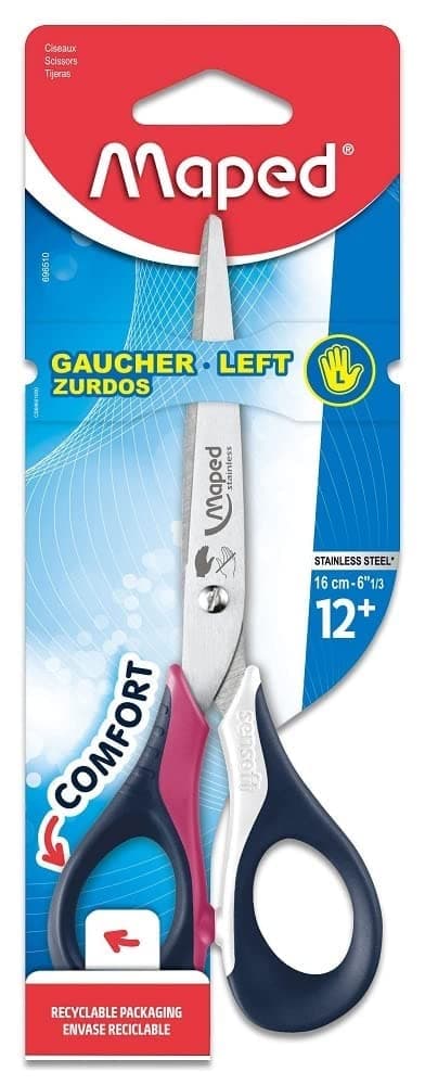 Sensoft Left Handed Student Scissors with Flexible Handles 6.33" / 15cm - Pointed (696510)