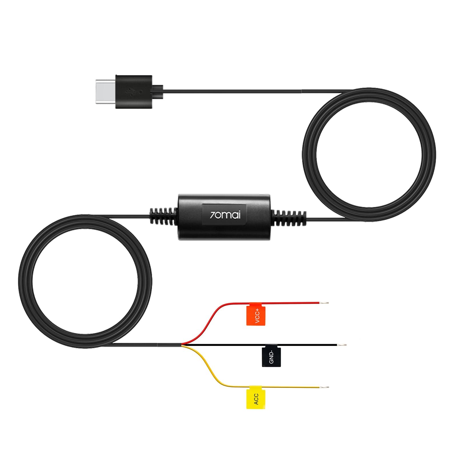 Dash Cam Hardwire Kit UP03 for 70mai M310, A410, A510, A810, A800SE, 4K Omni, T800, T800E, Type-C Hard Wire Kit with Low Voltage Protection, 24 Hour Parking Surveillance, 10ft 12V-30V to 5V/2.4A