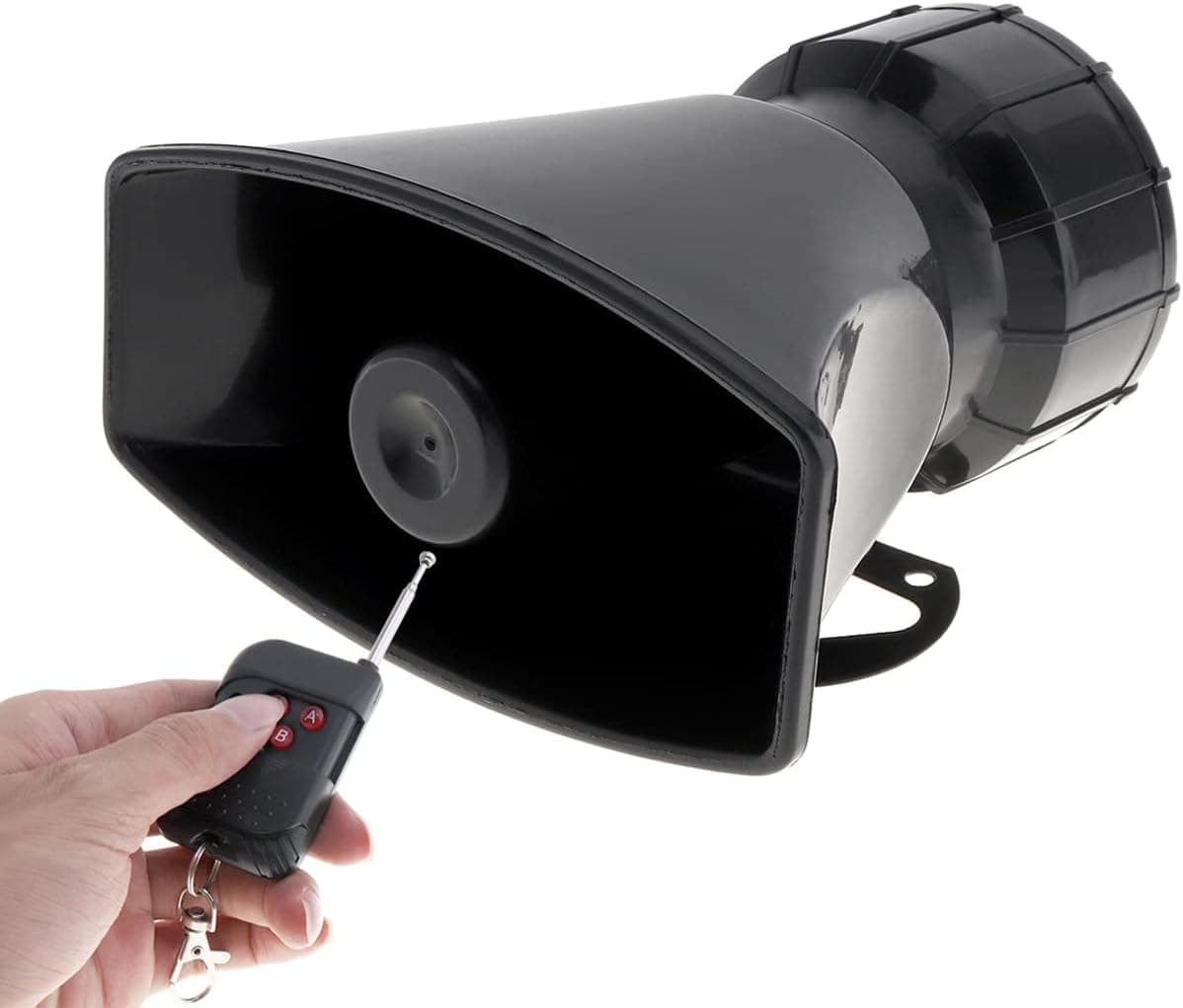 7 Sounds Loud Car Warning Alarm Police Fire Siren Horn Speaker with Remote Controller 12V 100W, Siren for Car