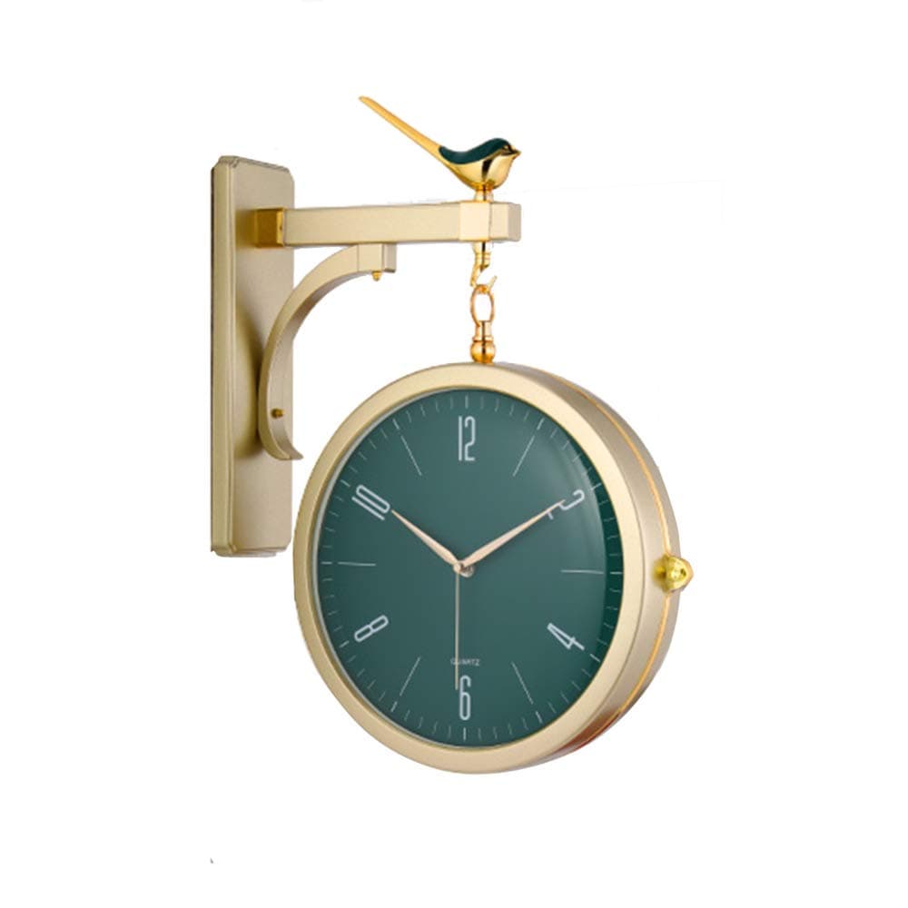 Nordic Creative Light Luxury Double-sided Wall Clock Dining Living Room Modern Minimalist Personality Fashion Home Wall Clock,Gold